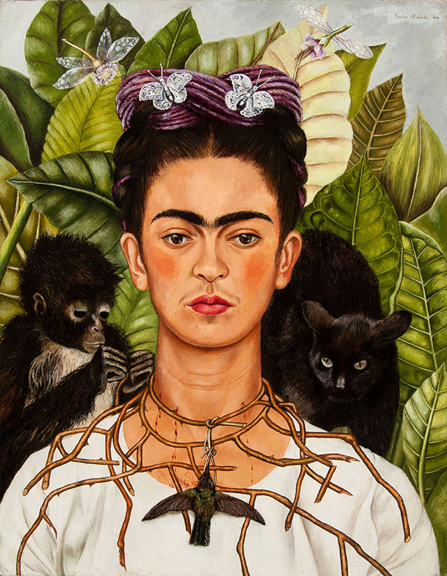 What is the self portrait with bonito frida kahlo meaning? Find out the symbols explained simply.