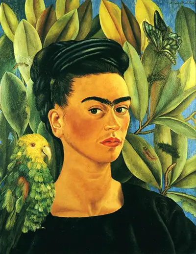 What is the self portrait with bonito frida kahlo meaning? Find out the symbols explained simply.