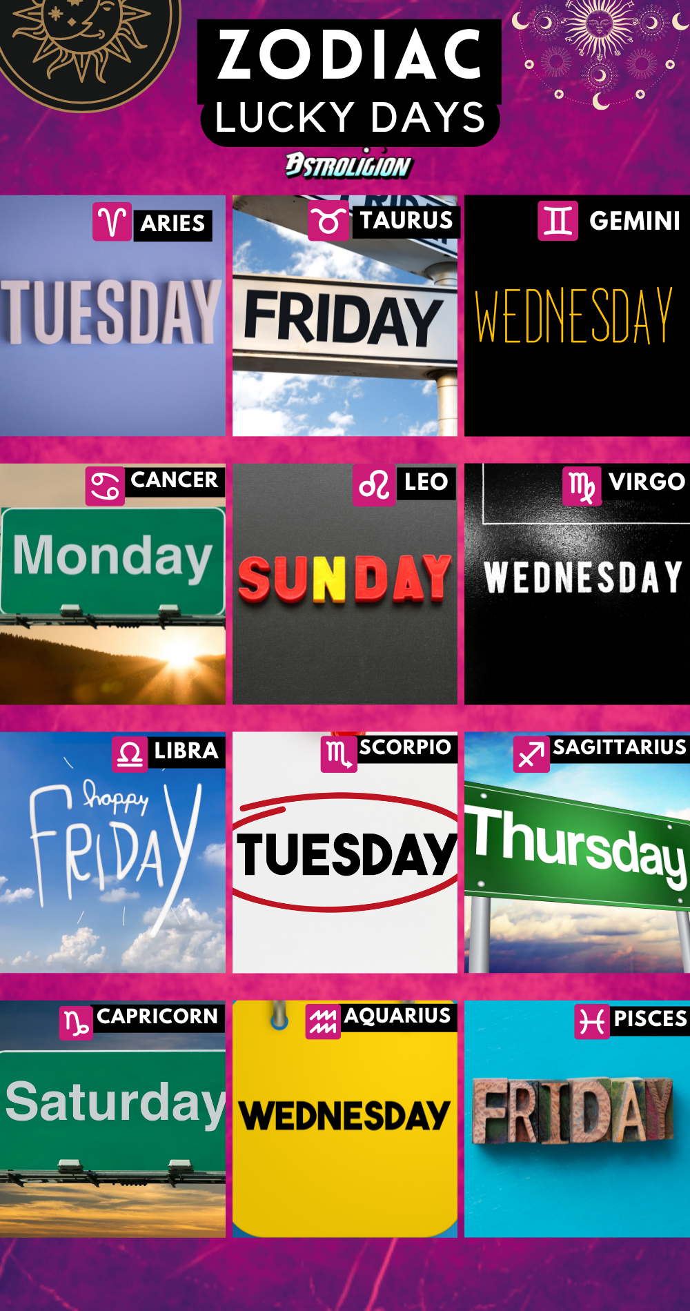 Dont miss your luckiest day of the week, check horoscopes now!
