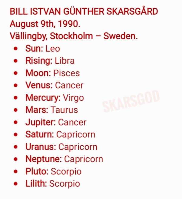 Discovering Bill Skarsgård zodiac: What his astrological chart says about his intense and famous roles.