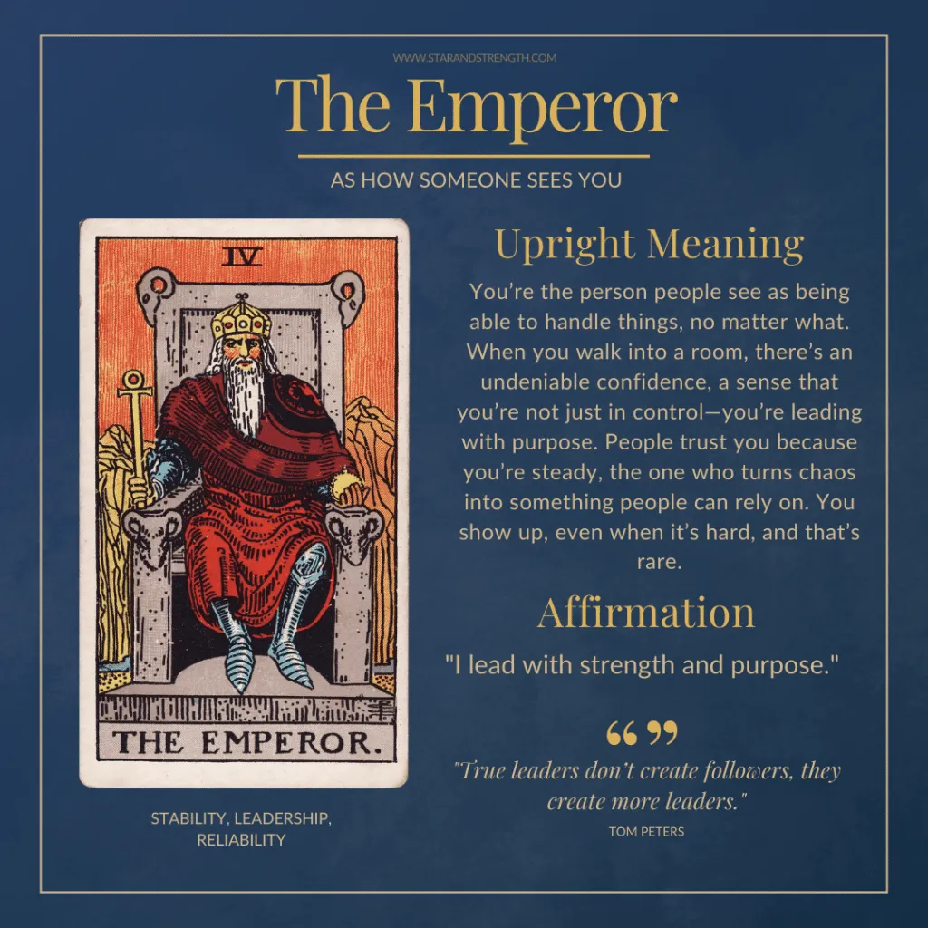 What advice comes with the emperor tarot card in a love reading? (Learn about commitment and taking charge)