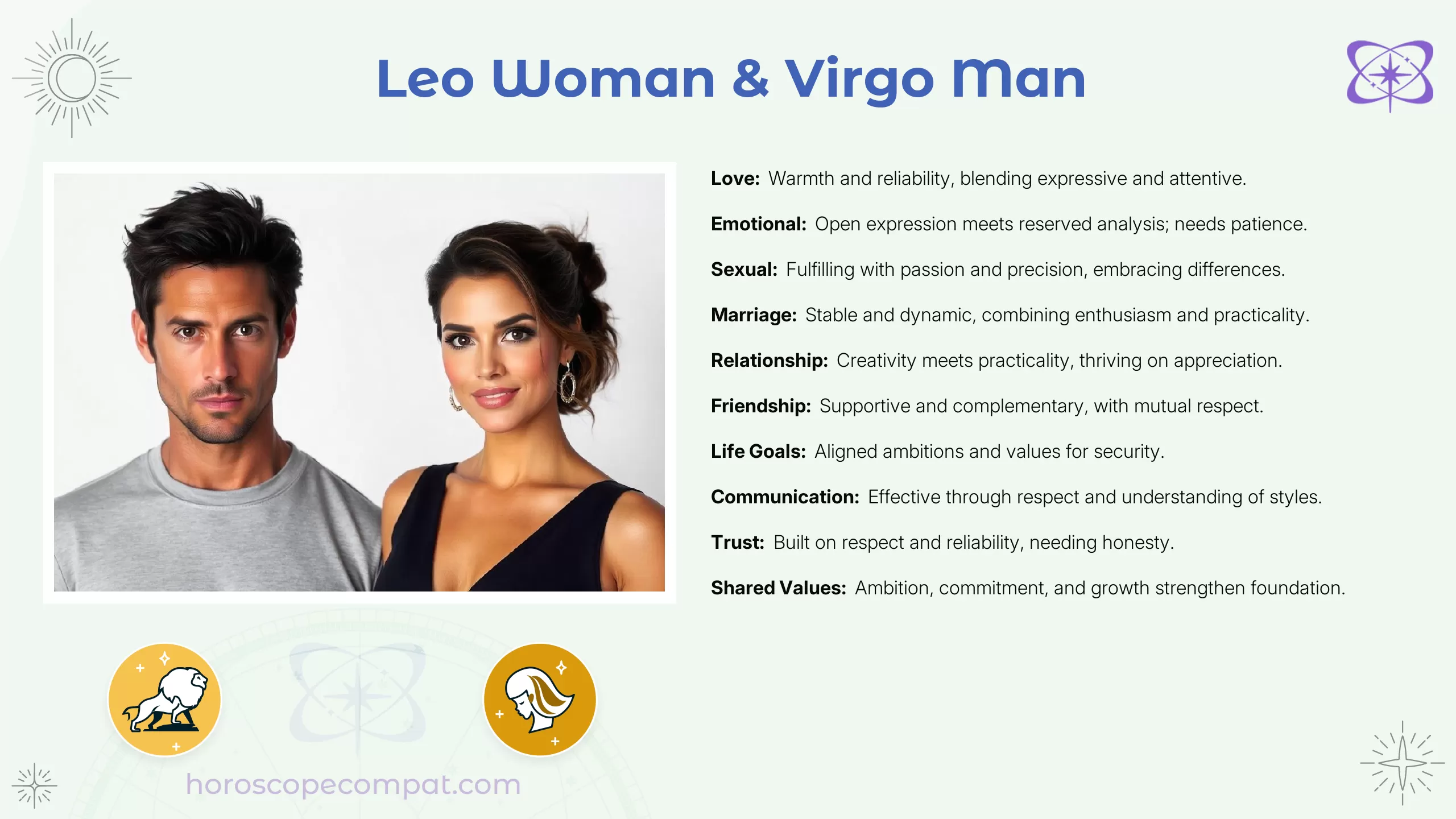 Leo Woman and Virgo Man Compatibility: Love, Challenges & How to Make It Work