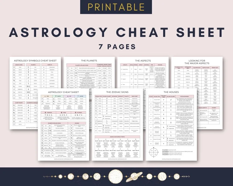 Where can I find an astrology cheat sheet? Discover the best free printable resources for all beginners.