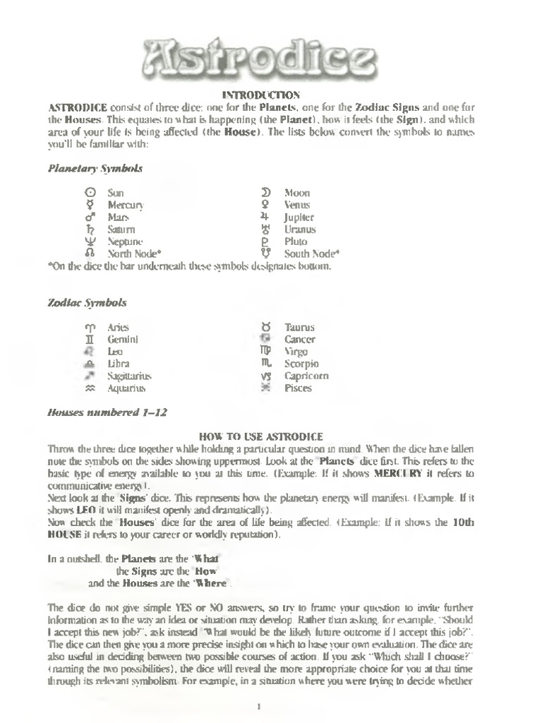 How To Use Astrological Dice Simple Guide For Beginners Step By Step
